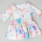 Mila and Rose PASTEL FLORAL BUNNIES TWIRL BODYSUIT